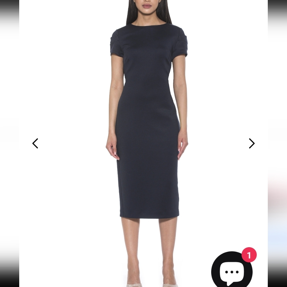 Alexia Admore CRYSTA Midi Dress ~ Navy - Picture 3 of 16